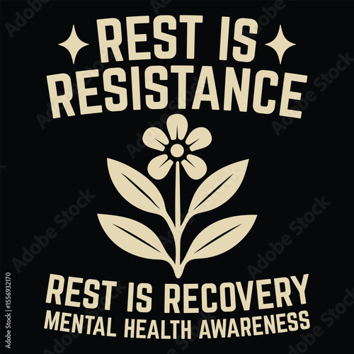 Rest is resistance rest is recovery t-shirt design