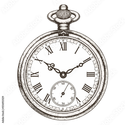 Vintage pocket watch with Roman numerals and ornate details  