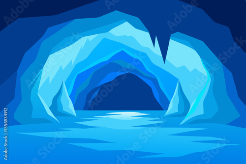 Enthralling Glacial Cave A Mystical Blue Ice Cave Entrance