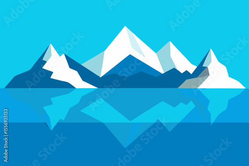 Majestic Mountain Peaks Reflecting in Tranquil Waters A Stunning Illustration of Nature's Beauty