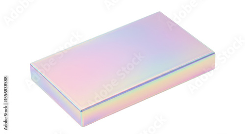 Wallpaper Mural Iridescent holographic foil texture with smooth pastel pink, purple, blue, green, yellow gradients and soft light reflections, displaying diagonal streaks on a transparent background from a top Torontodigital.ca
