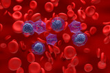 Gene therapy in Acute myeloid leukaemia (AML) - isometric view 3d illustration