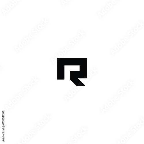 Letter Q or R Logo isolated with white background.