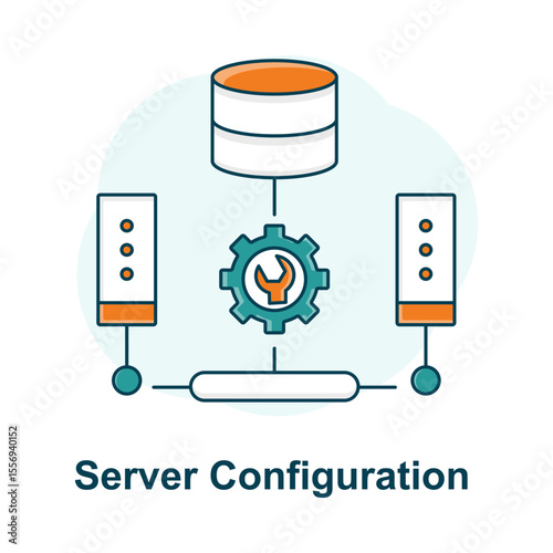 IT Server Icon, Server Settings Illustration, Cloud Data Server, Hosting Infrastructure, Server Management, Backend Hosting, Tech Admin Icon, Server Control