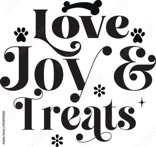 Love Joy & Treats, Pet Christmas Ornament SVG design, Cat and Dog Ornament SVG