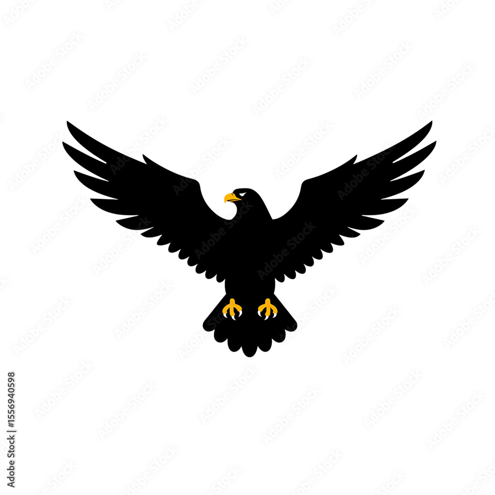Obraz premium Majestic Eagle: A Stunning Avian Artwork in Black and Gold