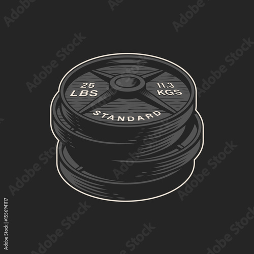 Vector illustration of a stack of weight plates