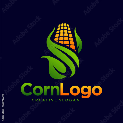 Corn farming logo design vector illustration Free Vector and Free SVG