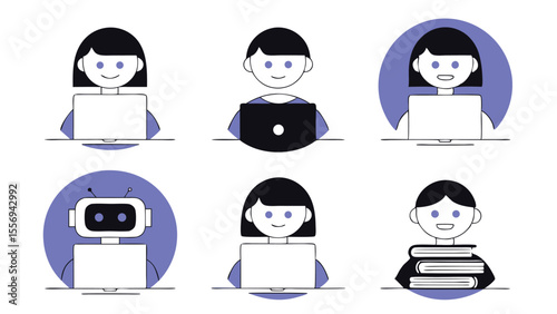 create-a-series-of-illustrations-depicting-online-.eps