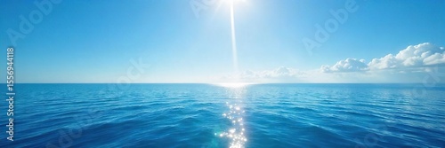 Wallpaper Mural Serene Mediterranean Sea Sunlit Horizon, Tranquil Waters, Picturesque Serenity, Endless Expanse of Blue Torontodigital.ca