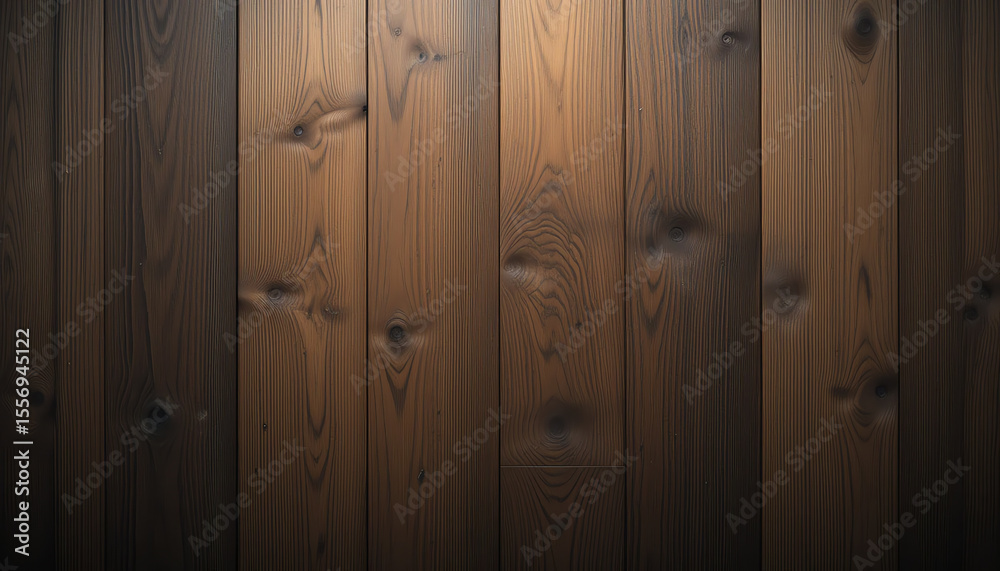 Fototapeta premium This image showcases a rich, dark brown wooden table top background with a detailed wood grain texture.
