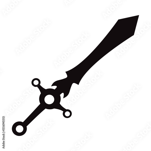 Sword vector silhouette , clip art, and symbol. Shilhouette of sword concept and simple design