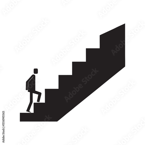 businessman standing on stairs