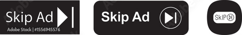 Printable vector illustration of skip ad icon