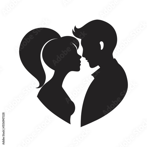 Romantic Couple Sharing Sweet Kiss