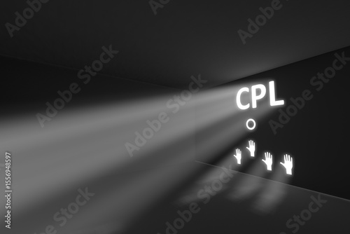 CPL rays volume light concept 3d illustration