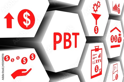 PBT concept cell background 3d illustration
