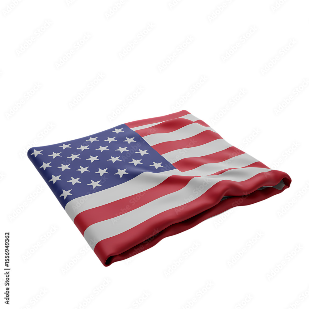 Fototapeta premium American Flag: A Detailed 3D Render of the Stars and Stripes