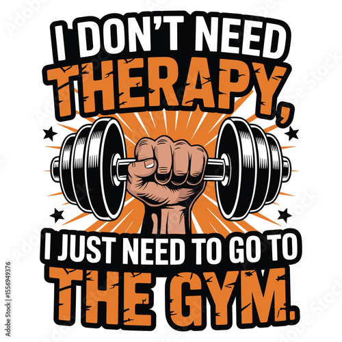Retro sport poster with a happy man lifting metal dumbbells, a vintage vector illustration icon design