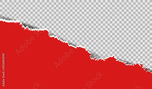 Red paper with torn paper. Realistic torn red paper with ragged edge. Red Torn paper. Free space for your advertising. Creative paper template with empty space
