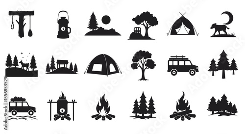 Vector set of travel landmark icons: an illustration of famous city architecture, including churches, monuments, and towers