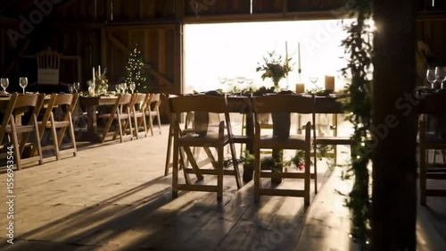 Barn Wedding Reception Sunlight