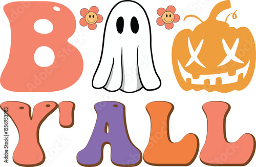 Boo Y'all, Retro Halloween svg design