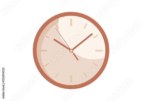 Elegant wall clock with a sleek design and warm neutral tones
