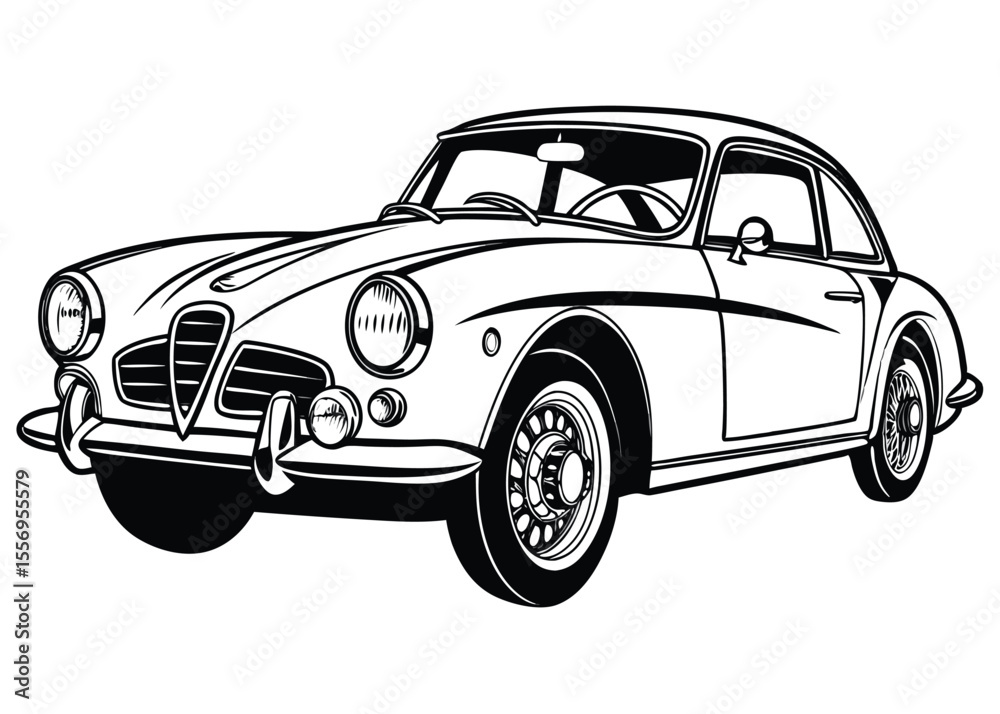 Obraz premium Classic italian sports car vintage design automobile transport vehicle design vector illustration