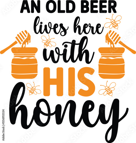 Honey jar with bee, Halloween spider, spooky vector illustration 