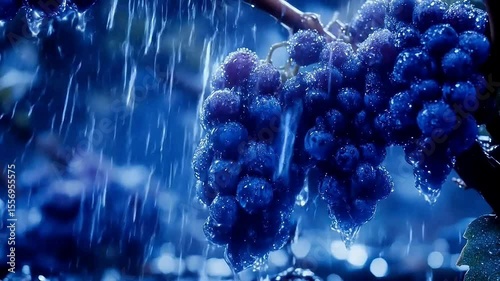 Grapes in the rain