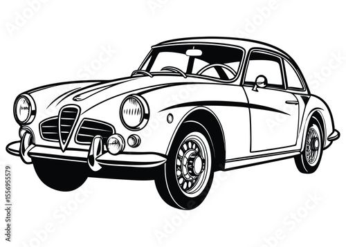 Classic italian sports car vintage design automobile transport vehicle design vector illustration