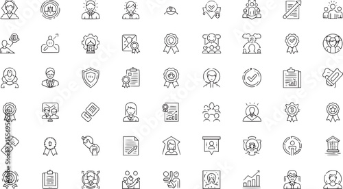 Achievement Icons 100+ Line Art Award & Success Symbols for Presentations & Designs