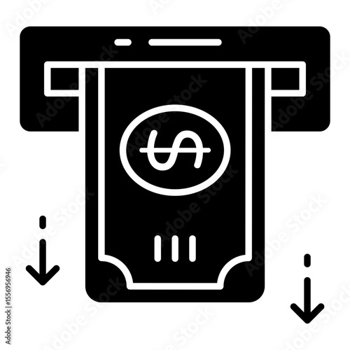 Creative design icon of money withdrawal