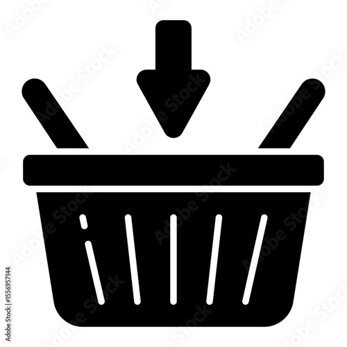 A creative design icon of add to bucket