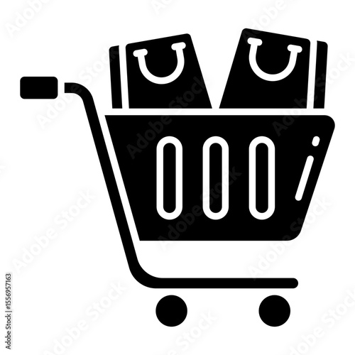 Shopping cart icon, editable vector