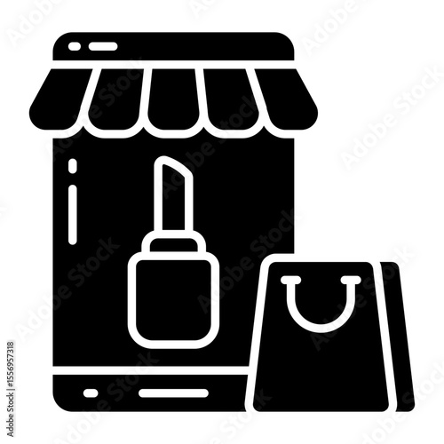 Modern design icon of mobile cosmetic shop