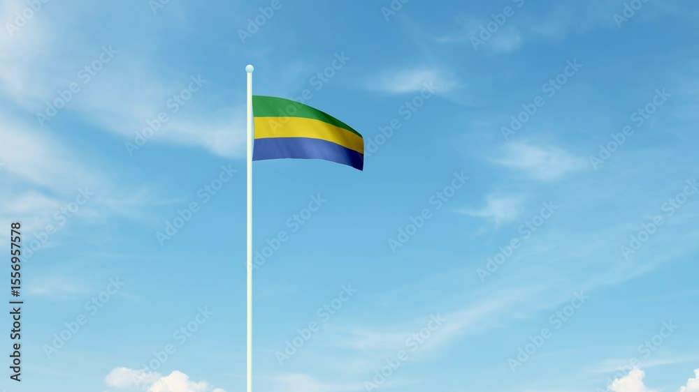 GABON flag. GABON flag video. Flag of GABON Waving in the wind, video, mp4, waving in the Sky, Green screen flag, national flag of the country. GABON flag. GABON flag video. Flag of GABON Waving in the wind, video, mp4, waving in the Sky, Green screen flag, national flag of the country.
