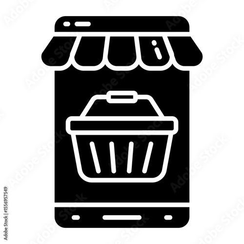 Modern design icon of mobile shopping