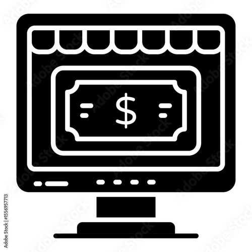 A creative design icon of online cash
