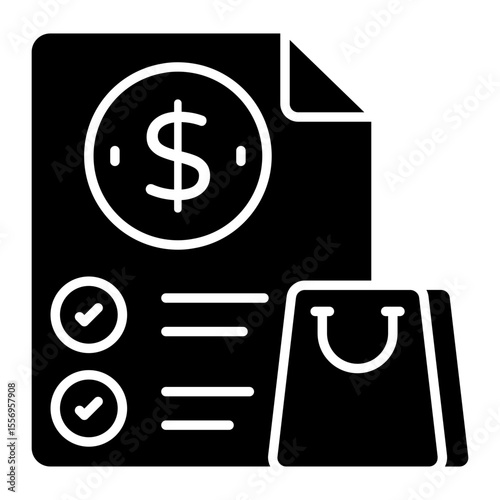 An icon design of shopping bill