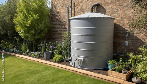Garden water tank with working overflow pipe