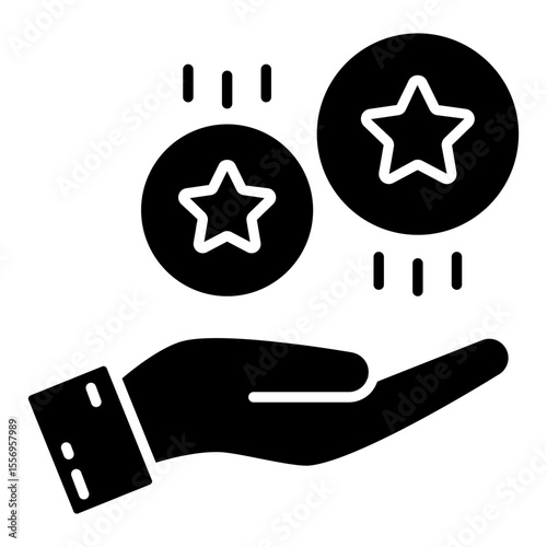 Bonus stars icon in solid design
