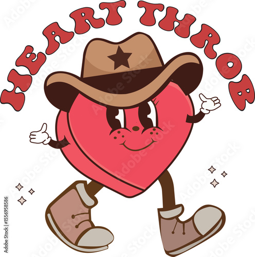 Heart Throb, Retro Valentines SVG design, Groovy Valentine's Day