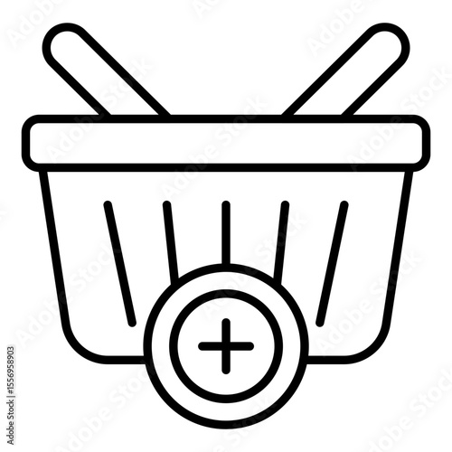 A creative design icon of add to basket