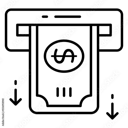 Creative design icon of money withdrawal