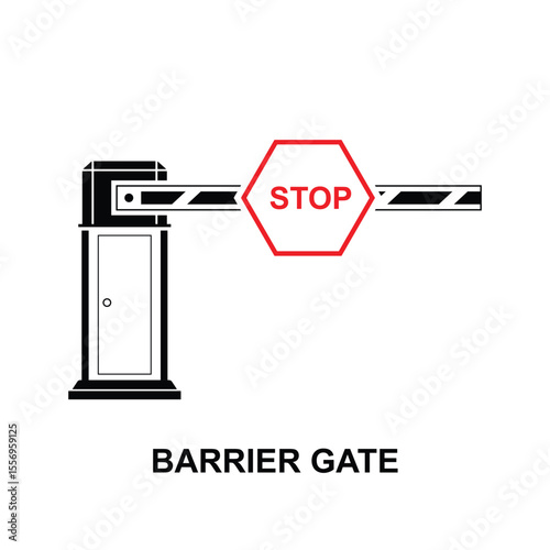 Barrier gate icon isolated on background vector illustration.