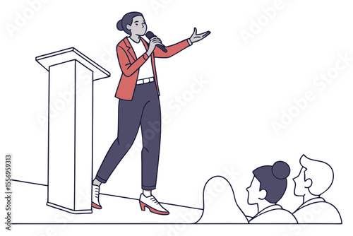 Professional Public Speaker on White Background