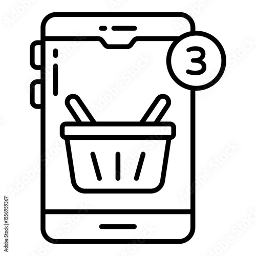 Unique design icon of mobile grocery