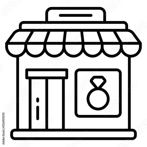 A line design icon of jewelry shop